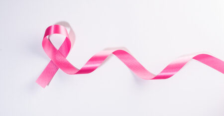 Pink Ribbon Cancer Sign On White