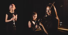 Women Playing Various Instrument In Music School Women Playing Various Instrument In Music School